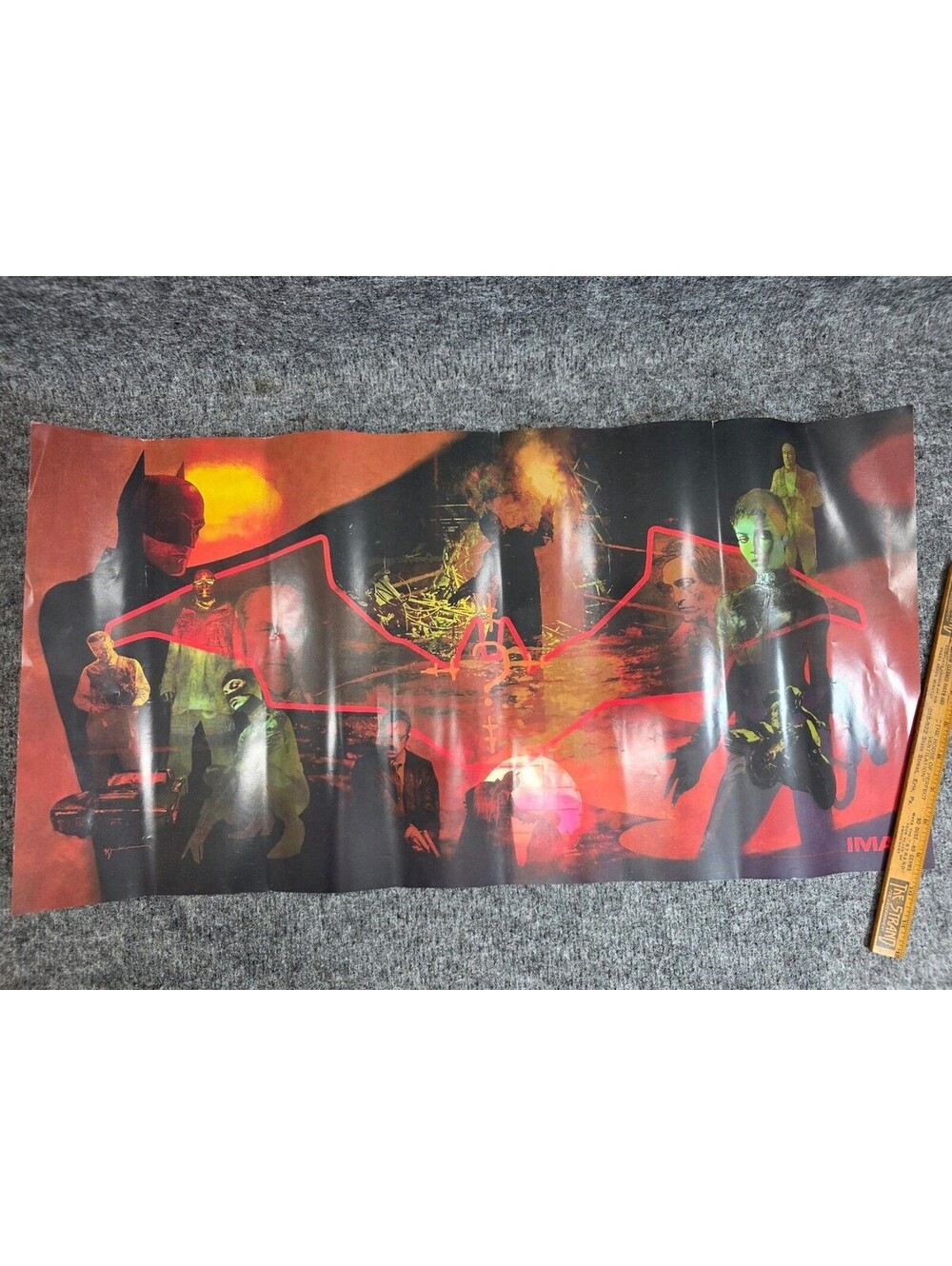The Batman 2022 IMAX Movie Poster Vintage Style Ephemera 27x14 in